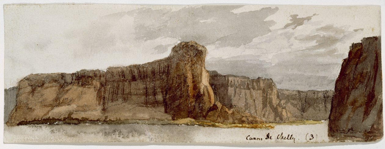 Canyon de Chelly No. 3 (Canyon de Chelly, Arizona Carsons Needle500 láb), 1869-1871 (akvarell) alkotó: Vincent Colyer