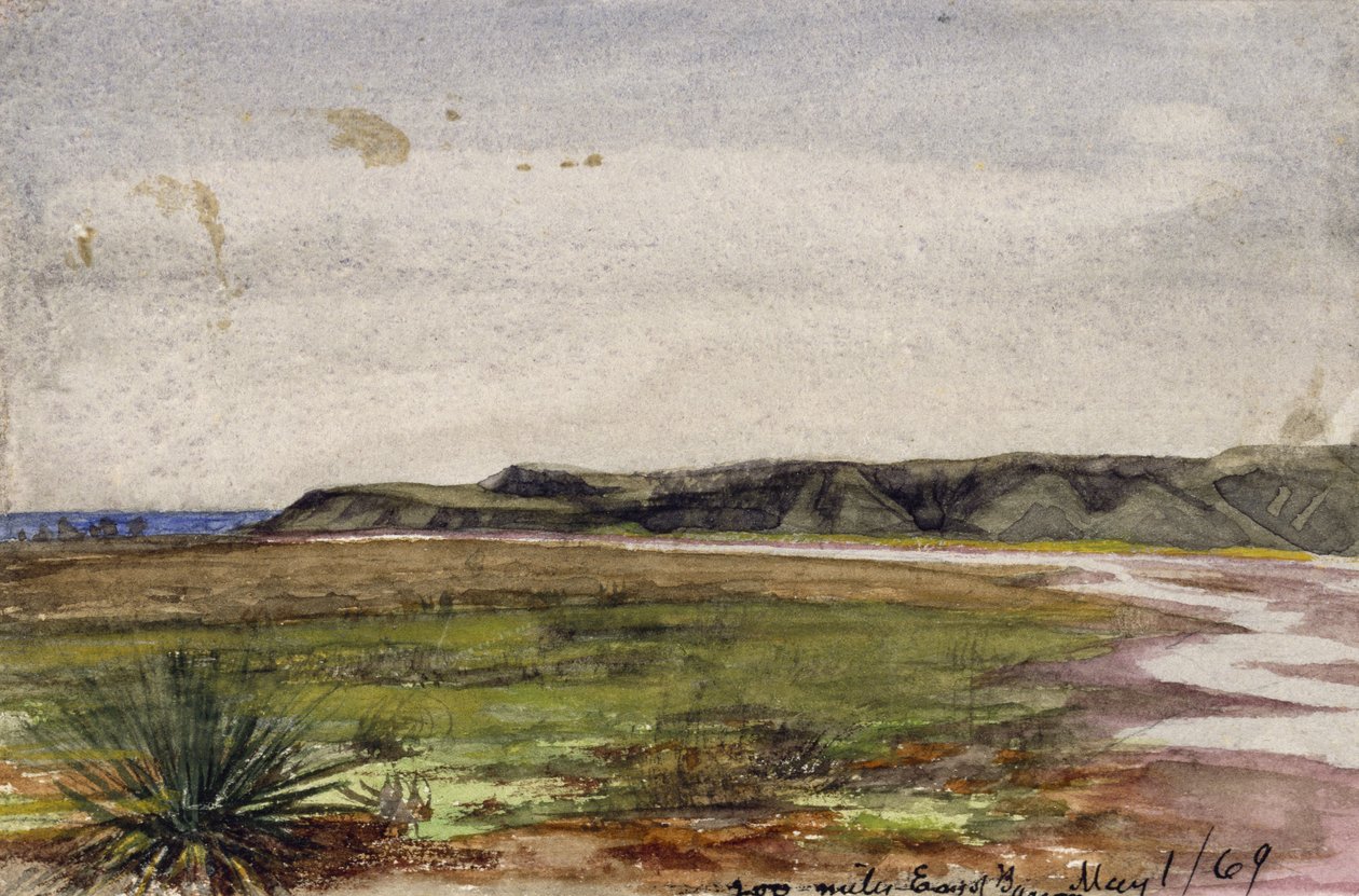 Kétszáz mérfölddel keletre Bascomtól, 1869. május 1. (akvarell papíron) alkotó: Vincent Colyer