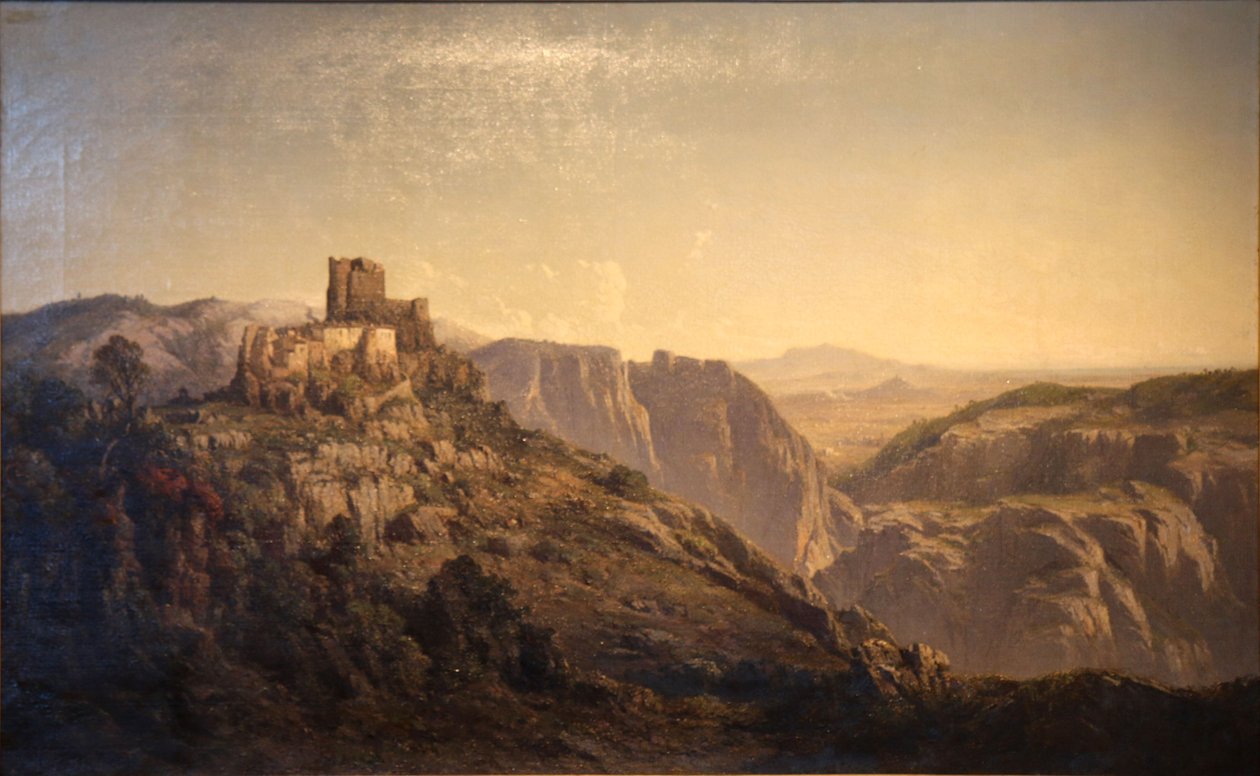Panoráma kilátás a dombokra a Château d