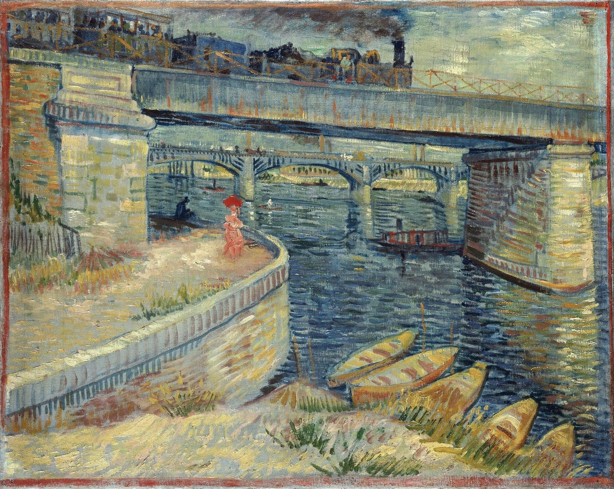 A Szajnán átívelő hidak Asnières-ben, 1887. alkotó: Vincent van Gogh