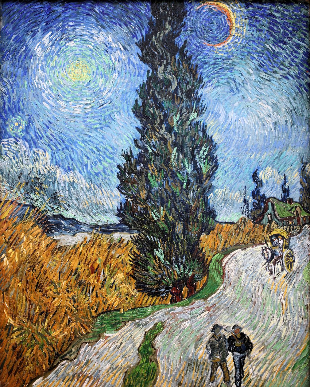 Országút Provence-ban éjszaka, 1890. alkotó: Vincent van Gogh