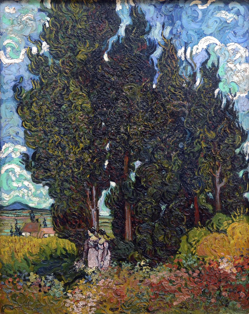 Kétfigurás ciprusok, 1889-1890. alkotó: Vincent van Gogh