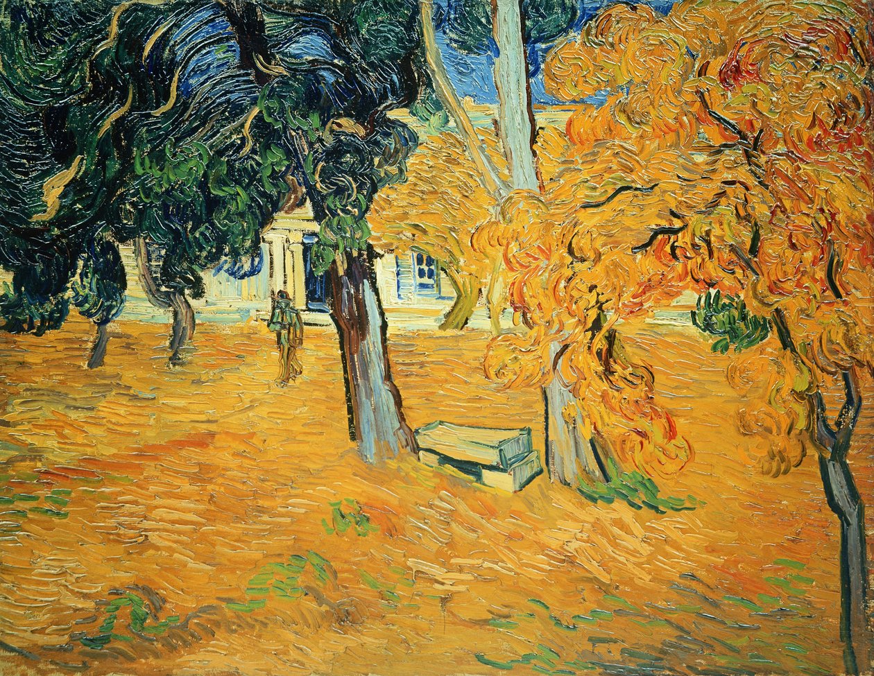 A Saint-Rémy-i Szent Pál Kórház kertje, 1889. alkotó: Vincent van Gogh