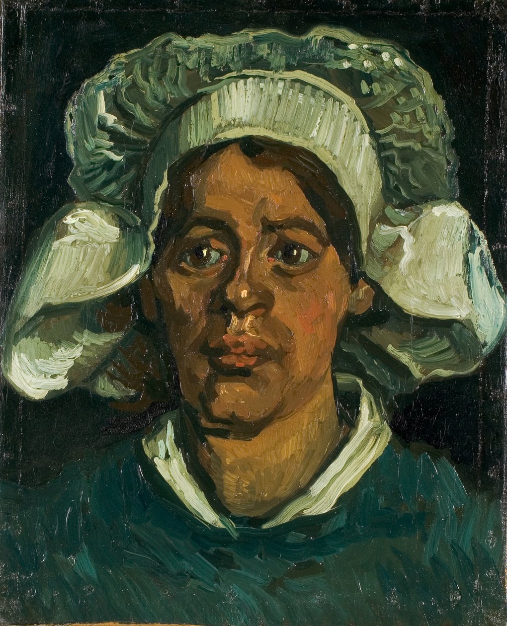 Fehér csuklyát viselő parasztasszony feje, 1884-1885. alkotó: Vincent van Gogh