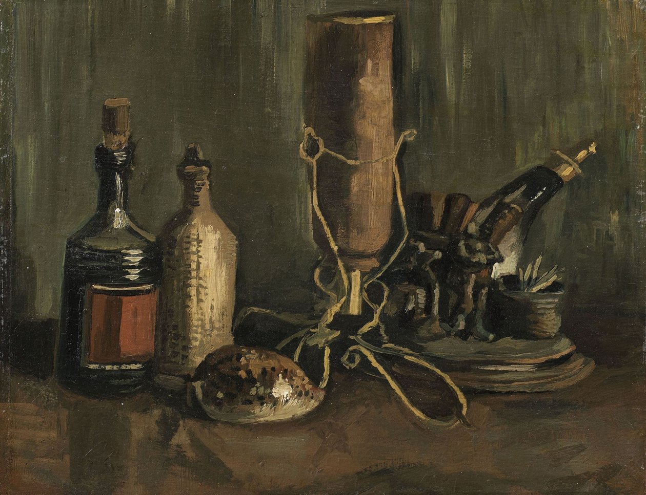 Csendélet palackokkal és kagylóval, 1884. alkotó: Vincent van Gogh