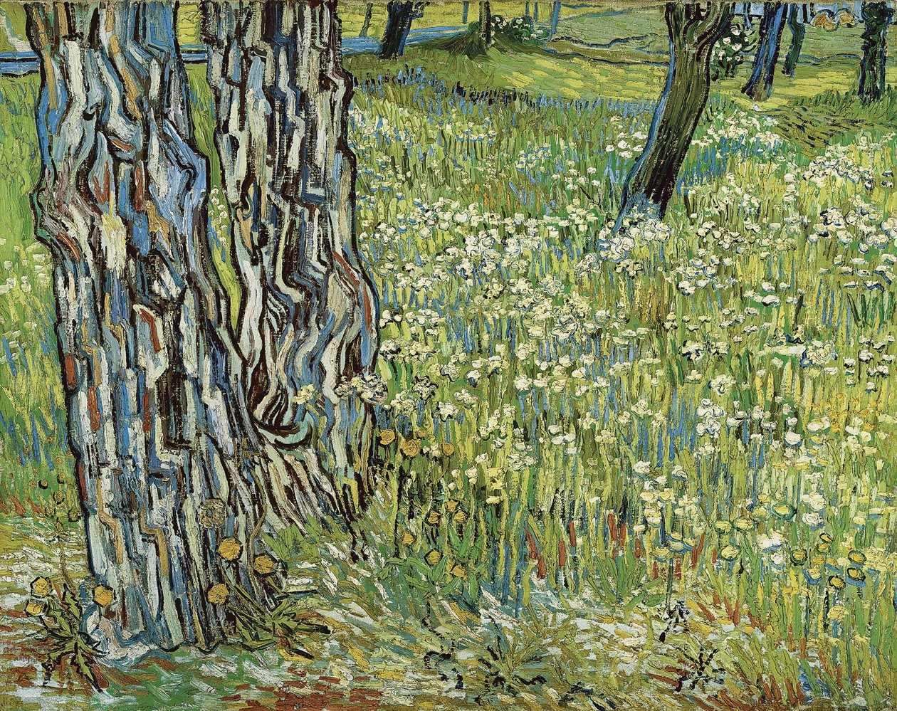 Fatörzsek a fűben, 1890. alkotó: Vincent van Gogh