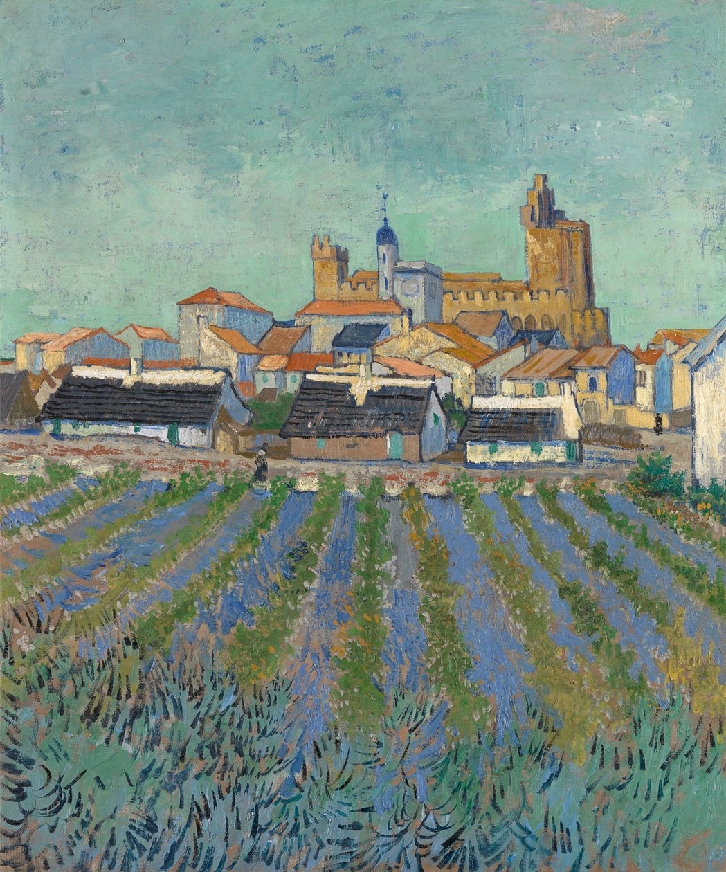 Saintes-Maries-de-la-Mer látképe, 1888. alkotó: Vincent van Gogh