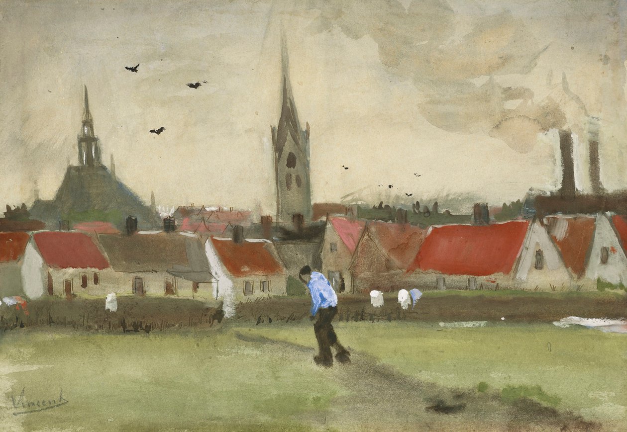 Hágai kilátás Nieuwe Kerkkel, 1882. alkotó: Vincent van Gogh