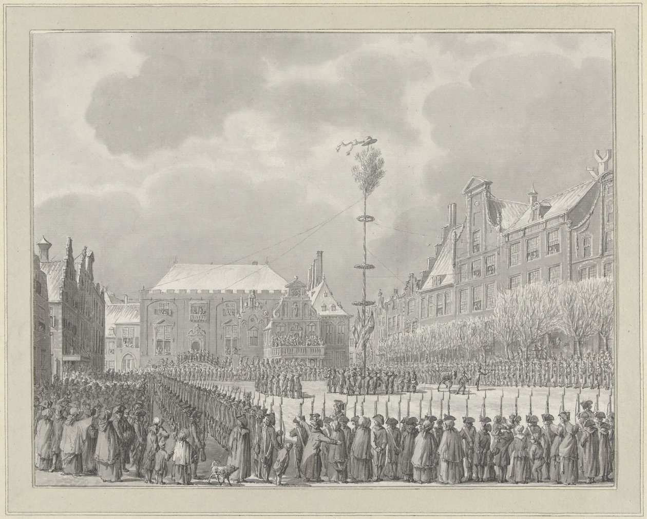 A Stadt-tulajdon eltörlése a haarlemi Grote Markt-on, 1795 alkotó: Vincent Jansz. van der Vinne