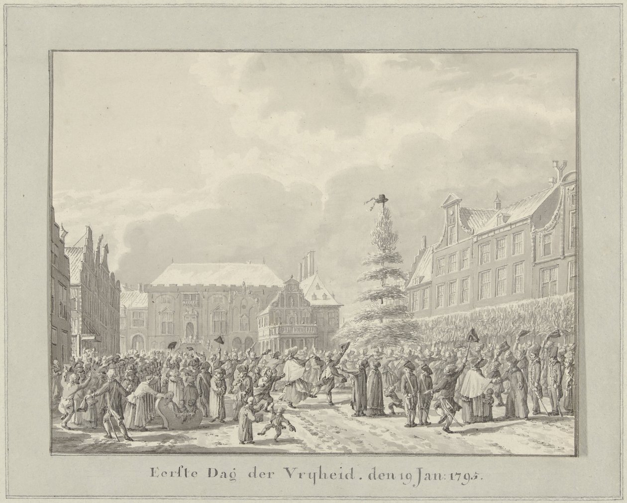 Forradalom Haarlemben, 1795. január 19 A szabadság első napja, január 19. 1791 (cím a tárgyon) alkotó: Vincent Jansz. van der Vinne