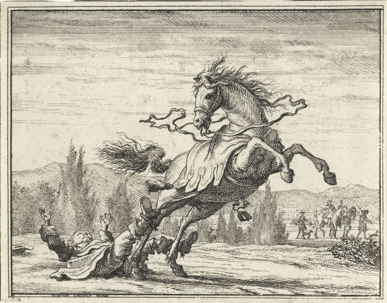 Az ember leesik a lóról alkotó: Vincent Laurensz. van der Vinne (II)