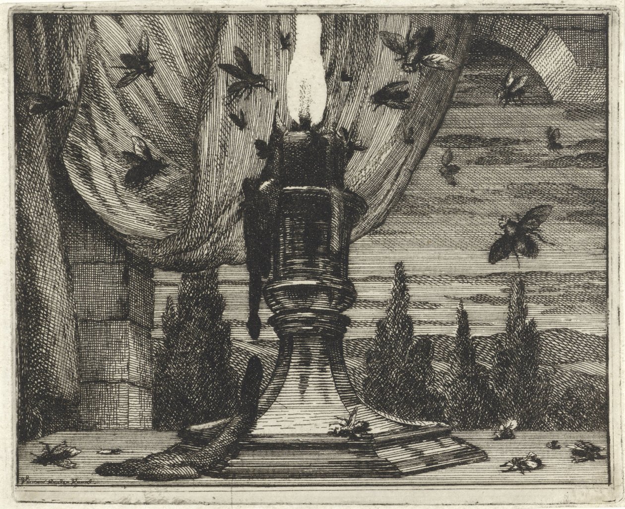 A legyeket vonzza a gyertya fénye alkotó: Vincent Laurensz. van der Vinne (II)