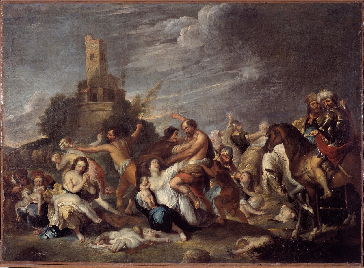 Az ártatlanok mészárlása Vincent Malo (kb. 1600-1650) festménye 1634 Az Oratory San Silvestro, Genes Musei di Strada Nuova (ex Palazzo Bianco) génjei alkotó: Vincent Malo