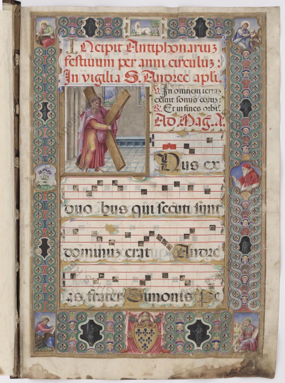 A Sixtus-kápolna antiphonáriuma, Szentek rendje, Szent András alkotó: Vincent Raymond