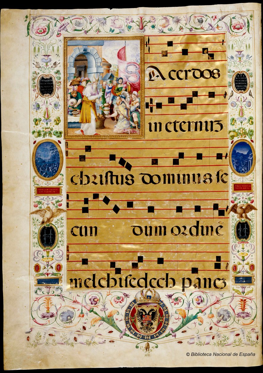 V. Károly, Melkizedek, V. Károly antiphonáriuma és graduáléja alkotó: Vincent Raymond