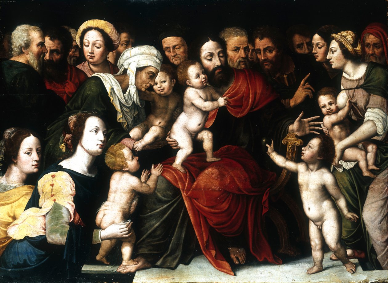 Jézus a kisgyermekekkel, c1559-1589 alkotó: Vincent Sellaer