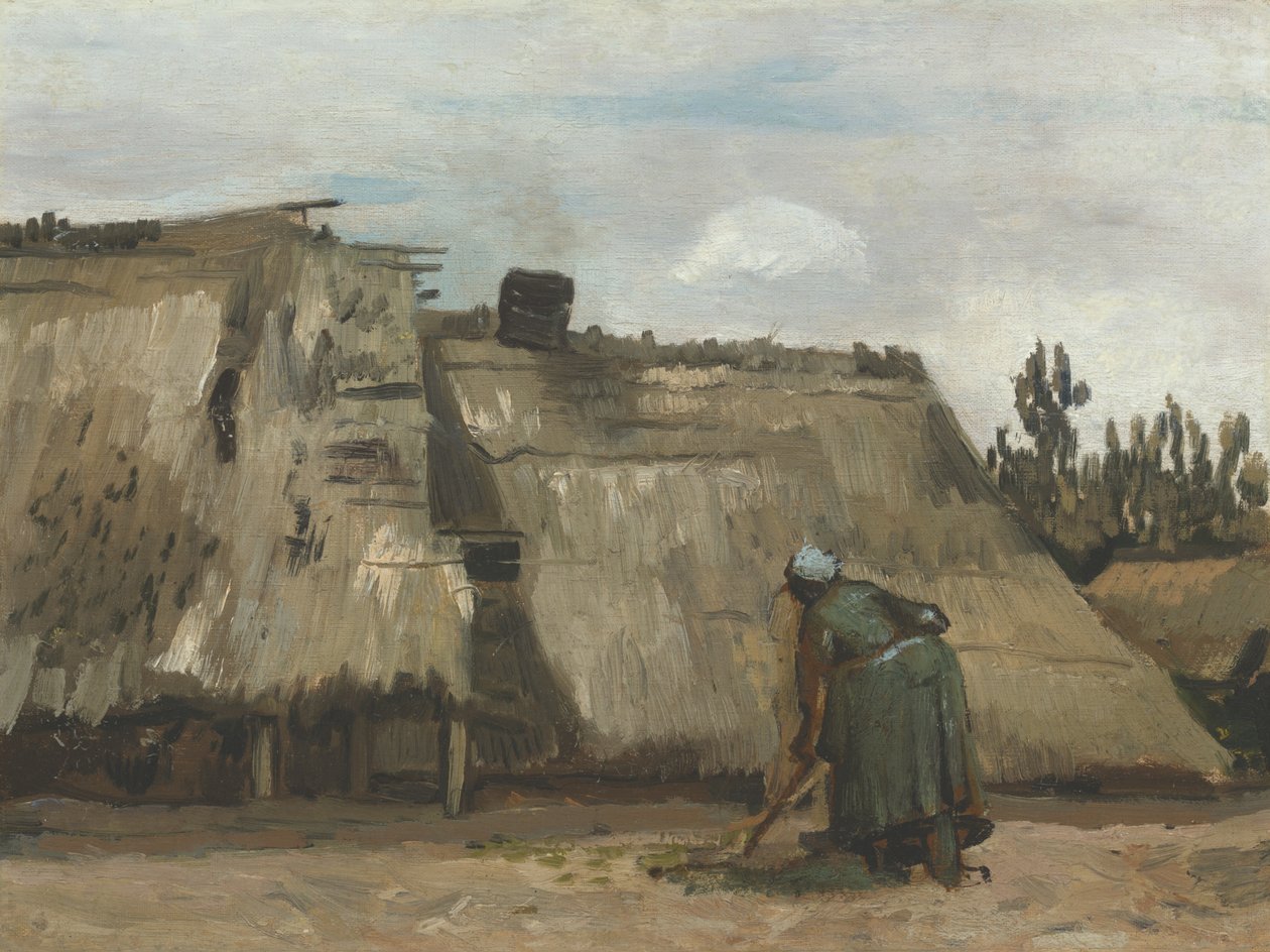 Egy parasztasszony ás a háza előtt alkotó: Vincent van Gogh