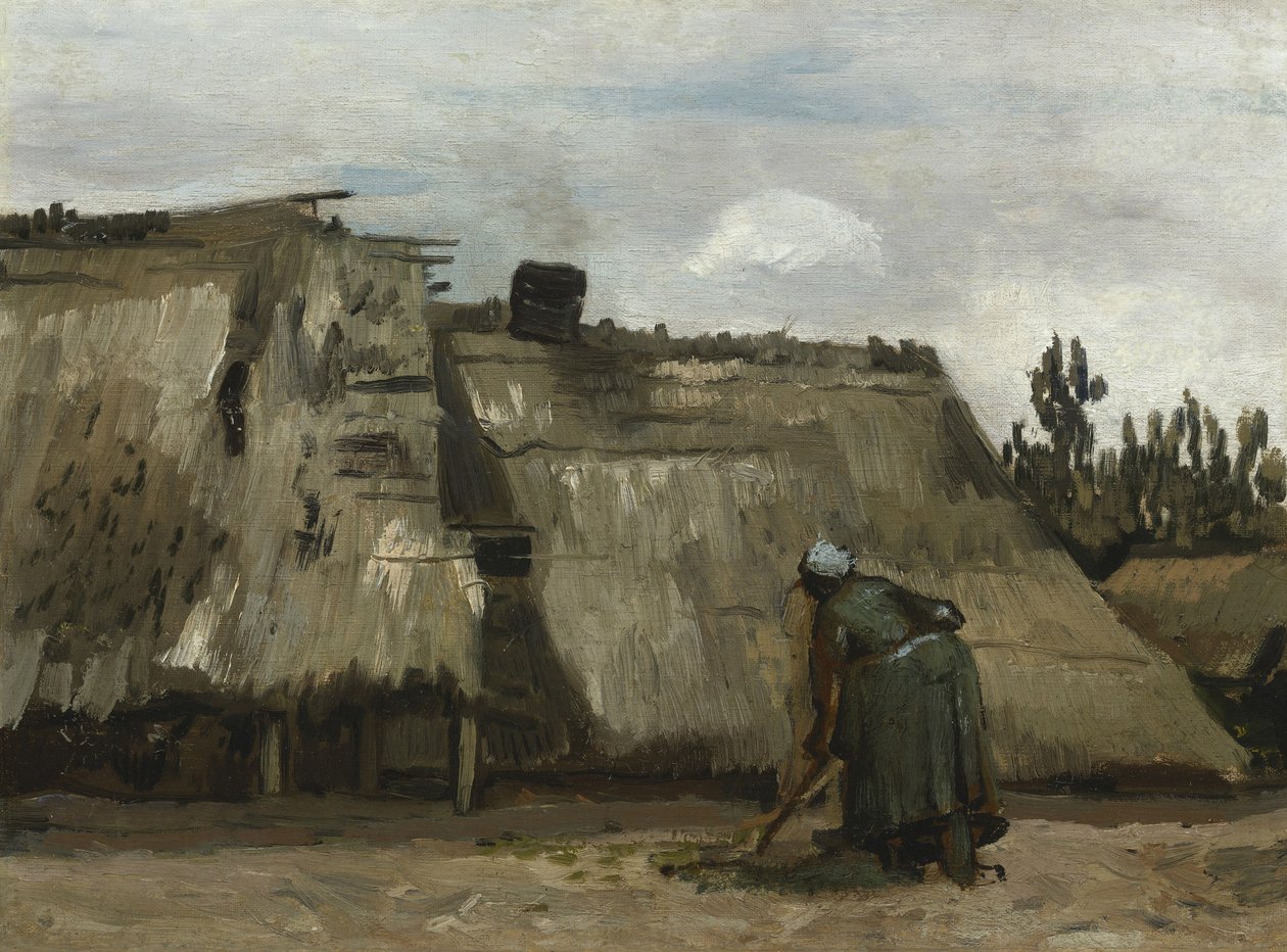 Egy parasztasszony ásott a kunyhója előtt, 1885 körül alkotó: Vincent van Gogh