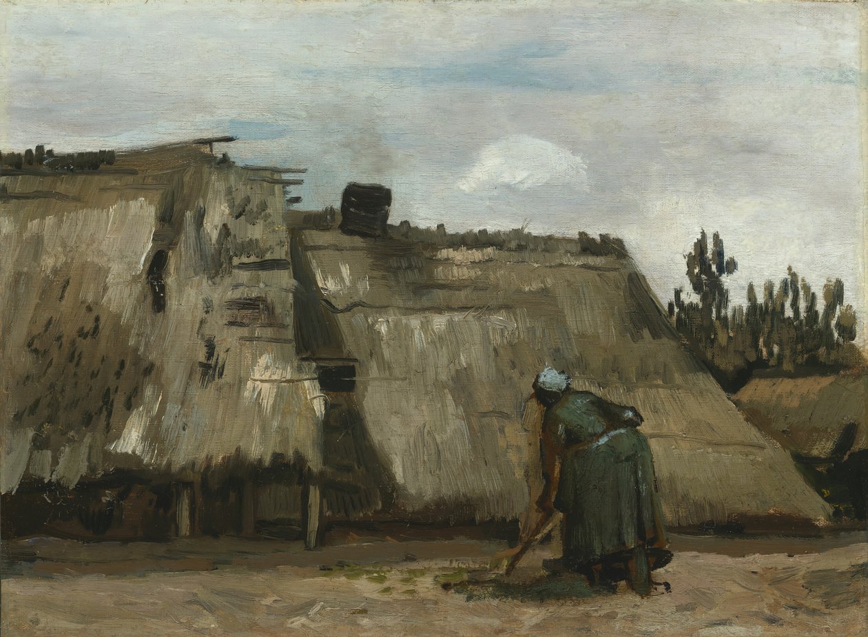 Egy parasztasszony ásott kunyhója előtt, c. 1885. alkotó: Vincent van Gogh