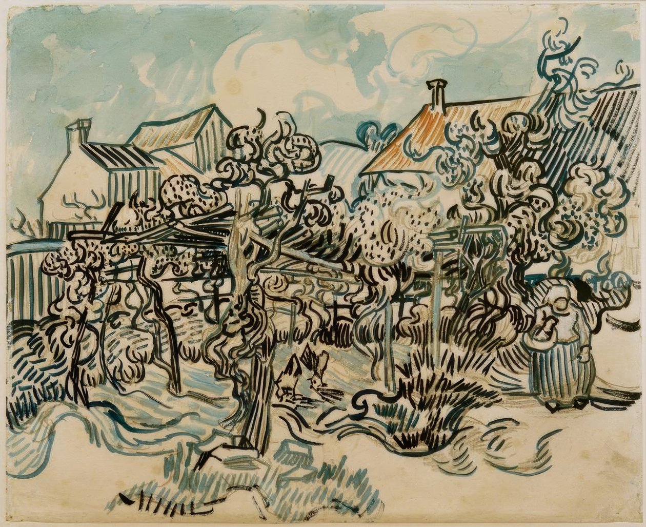 Régi szőlőhegy egy gazda feleségével alkotó: Vincent van Gogh