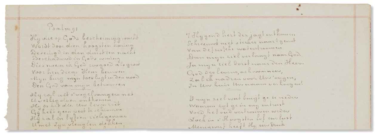 Autográf kézirat, bibliai szövegek holland nyelvű átiratai alkotó: Vincent van Gogh