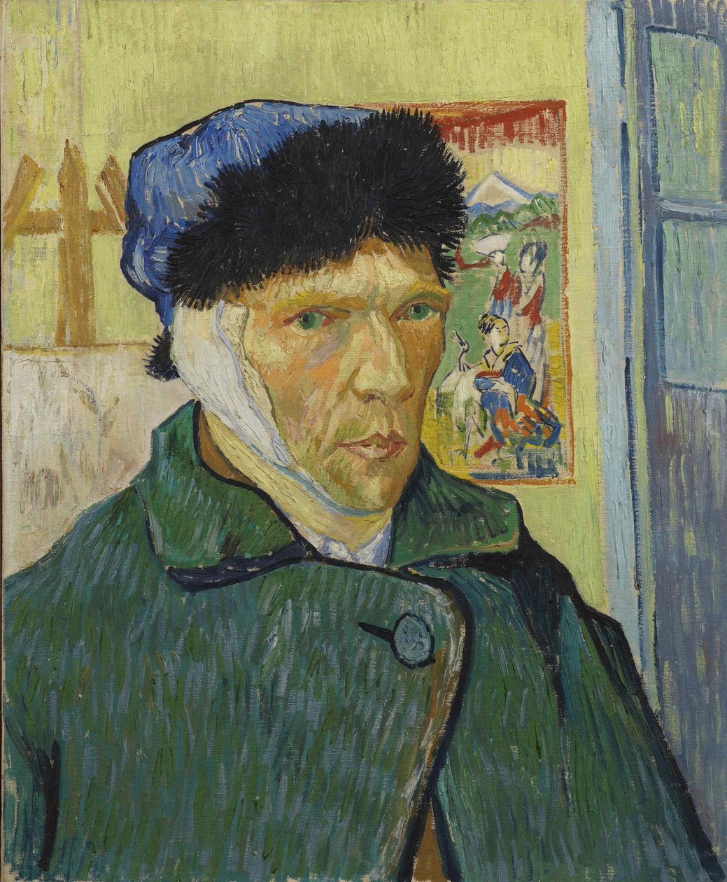 Önarckép bekötözött füllel, 1889. alkotó: Vincent van Gogh