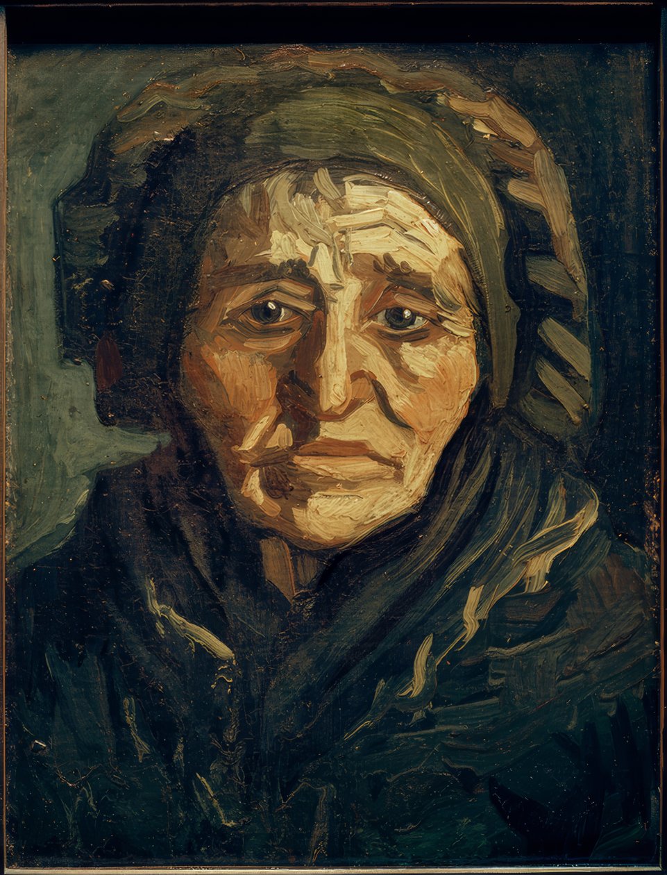 Gazda felesége: sötét csuklyás öregasszony alkotó: Vincent van Gogh