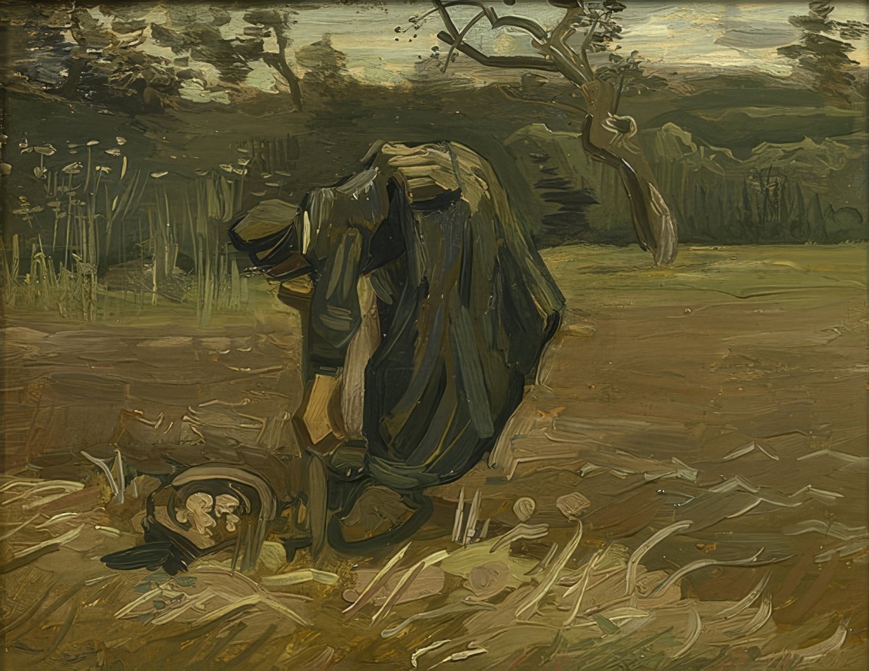 Farmer felesége burgonyát szüretel. 1885 alkotó: Vincent van Gogh