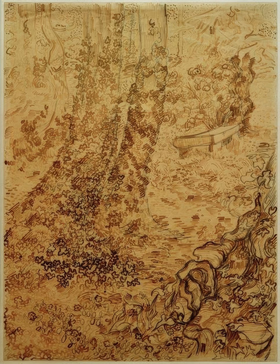 Borostyános fák a szanatórium kertjében alkotó: Vincent van Gogh