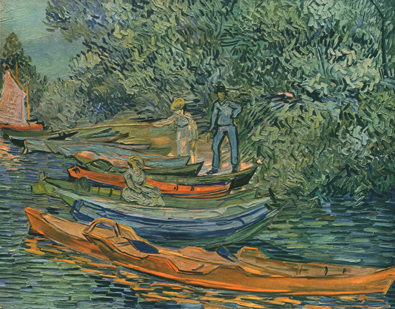 A folyó partja evezős csónakokkal, Auvers, 1890, 1947. alkotó: Vincent van Gogh