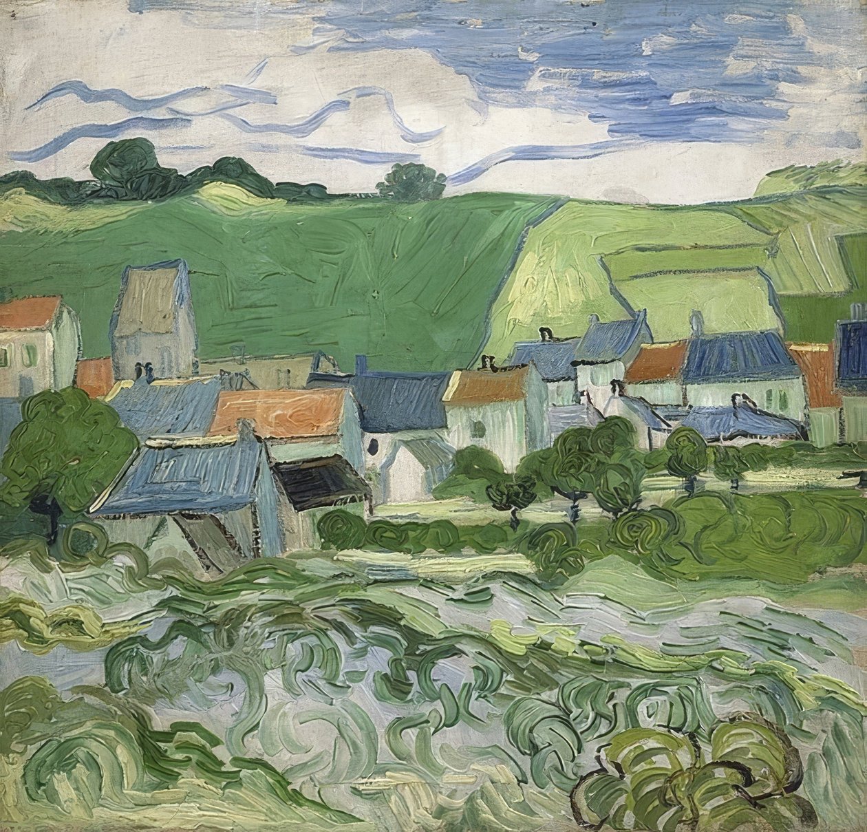 Blick auf Auvers. Auvers-sur-Oise, 1890. május-június alkotó: Vincent van Gogh