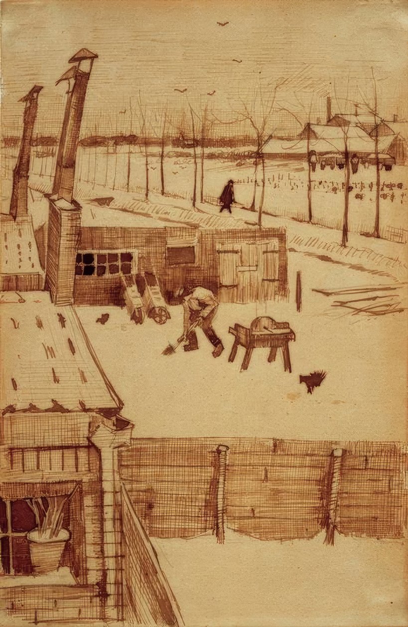 Kilátás a művész hágai műterméből alkotó: Vincent van Gogh