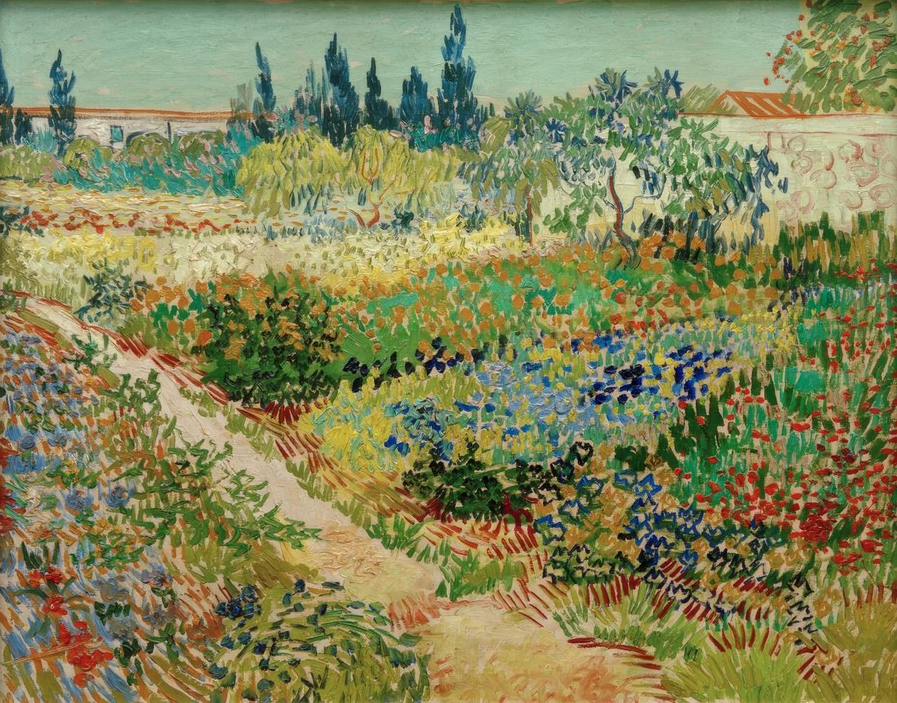 Virágzó kert úttal alkotó: Vincent van Gogh