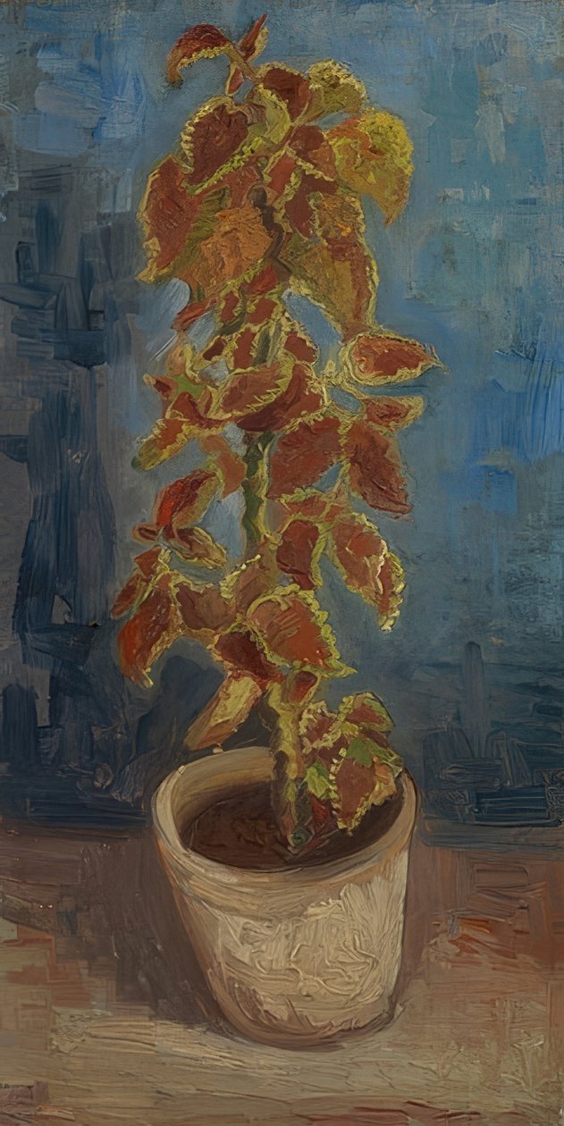 Virágcserép színes csalánnal. 1886 alkotó: Vincent van Gogh