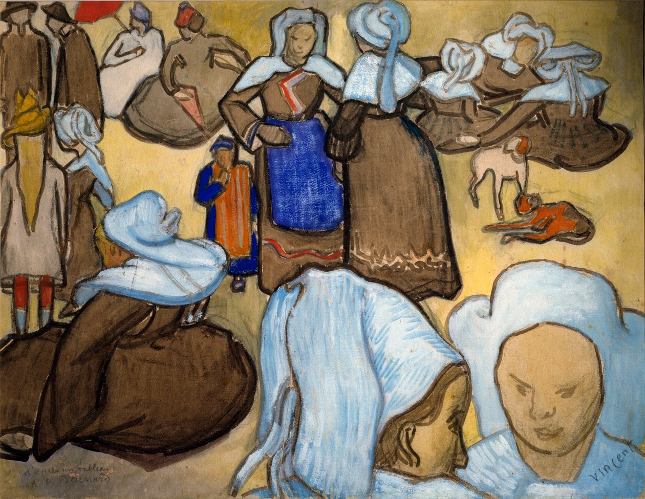 Breton női akvarell, Vincent Van Gogh (1853-1890). Homályos. 48x67 cm Milánó, Galleria d