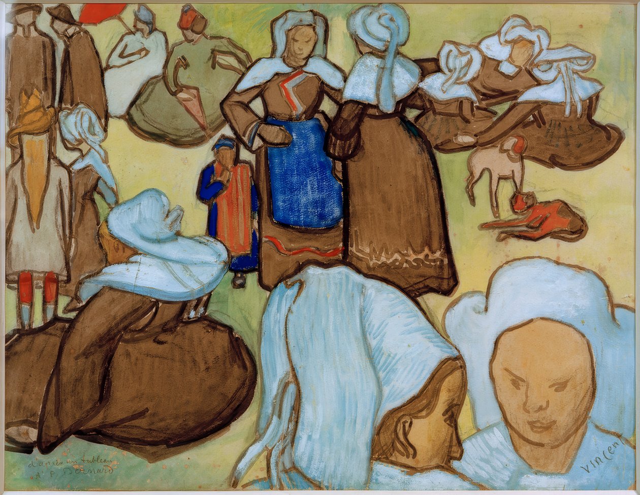 Breton nők a réten alkotó: Vincent van Gogh