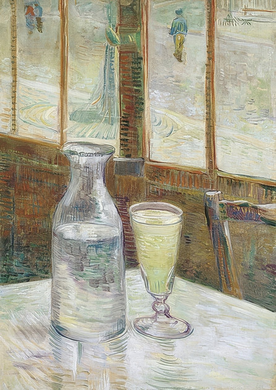 Kávézóasztal abszinttal. 1887 alkotó: Vincent van Gogh