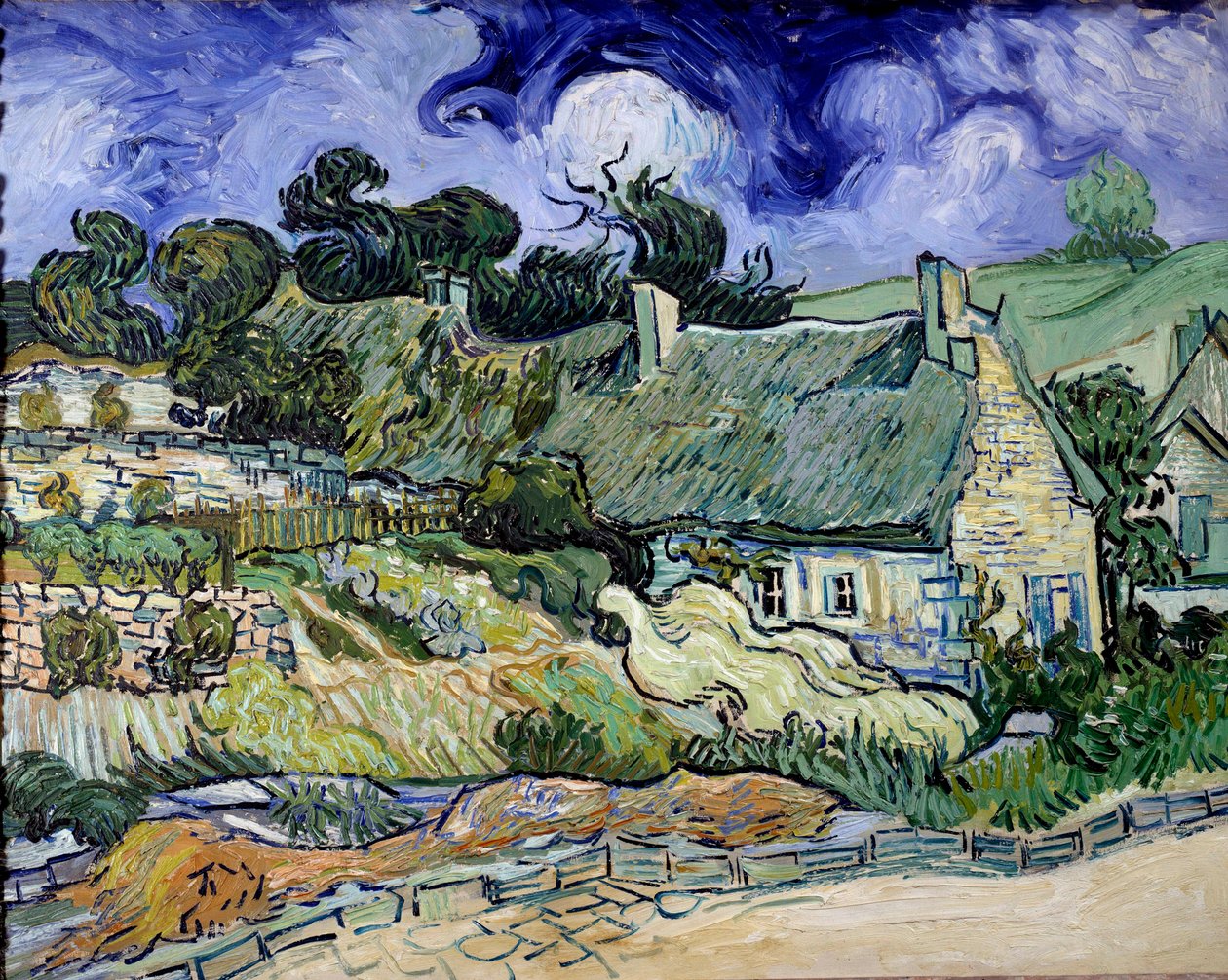 Chaumes de Cordeville Auvers-sur-Oise-ban (Auvers sur Oise) Vincent van Gogh (1853-1890) festménye 1890 V. 0,73x0,92 m Párizs, Orsay Múzeum alkotó: Vincent van Gogh