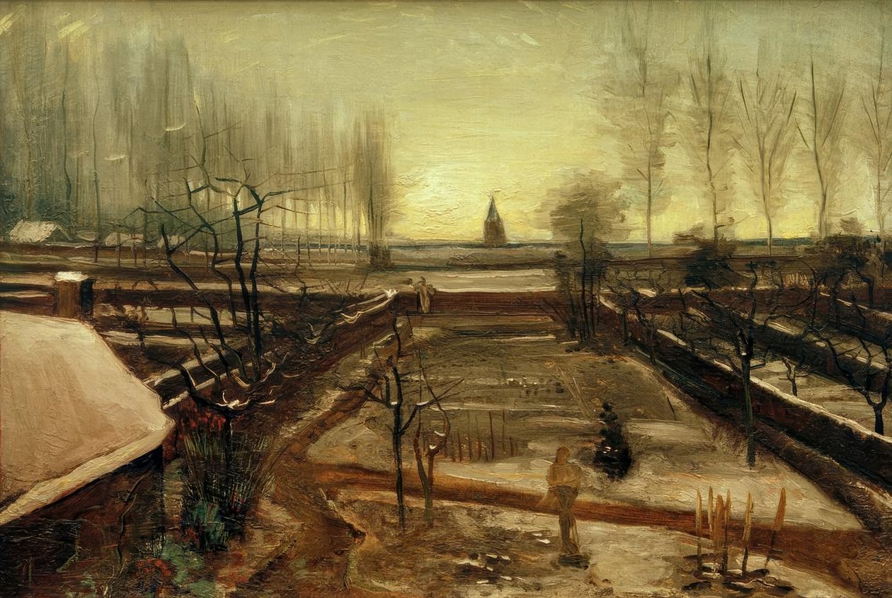 A plébánia kertje Nuenenben a hóban alkotó: Vincent van Gogh