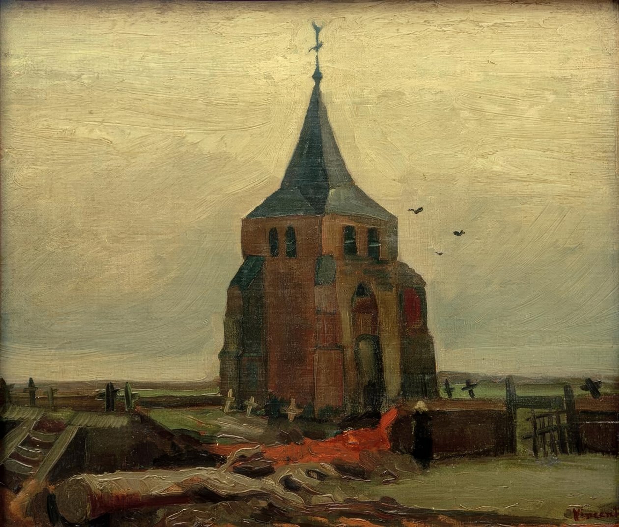 A régi torony a Nuenen templomkertben alkotó: Vincent van Gogh