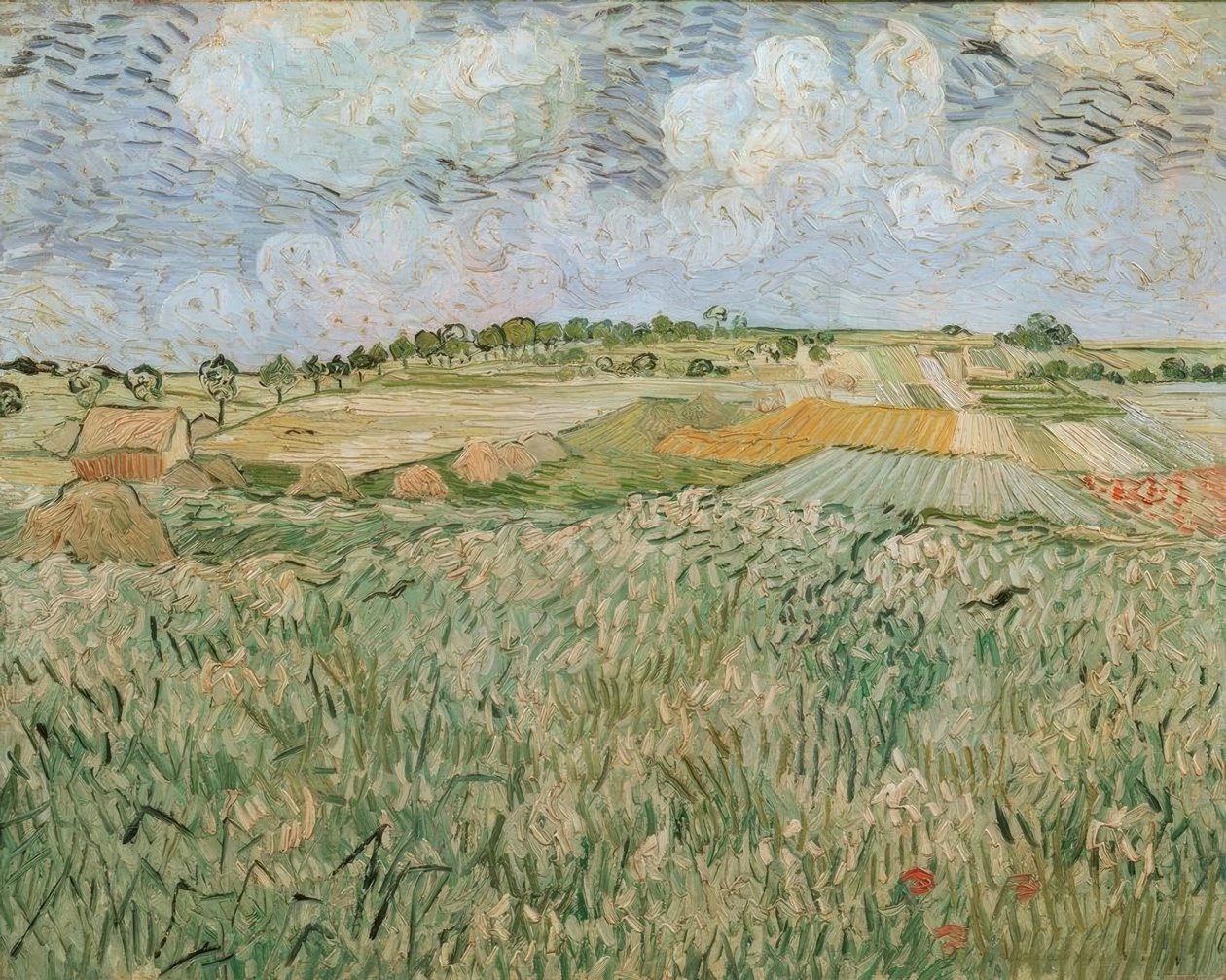 Az auversi síkság esőfelhőkkel alkotó: Vincent van Gogh