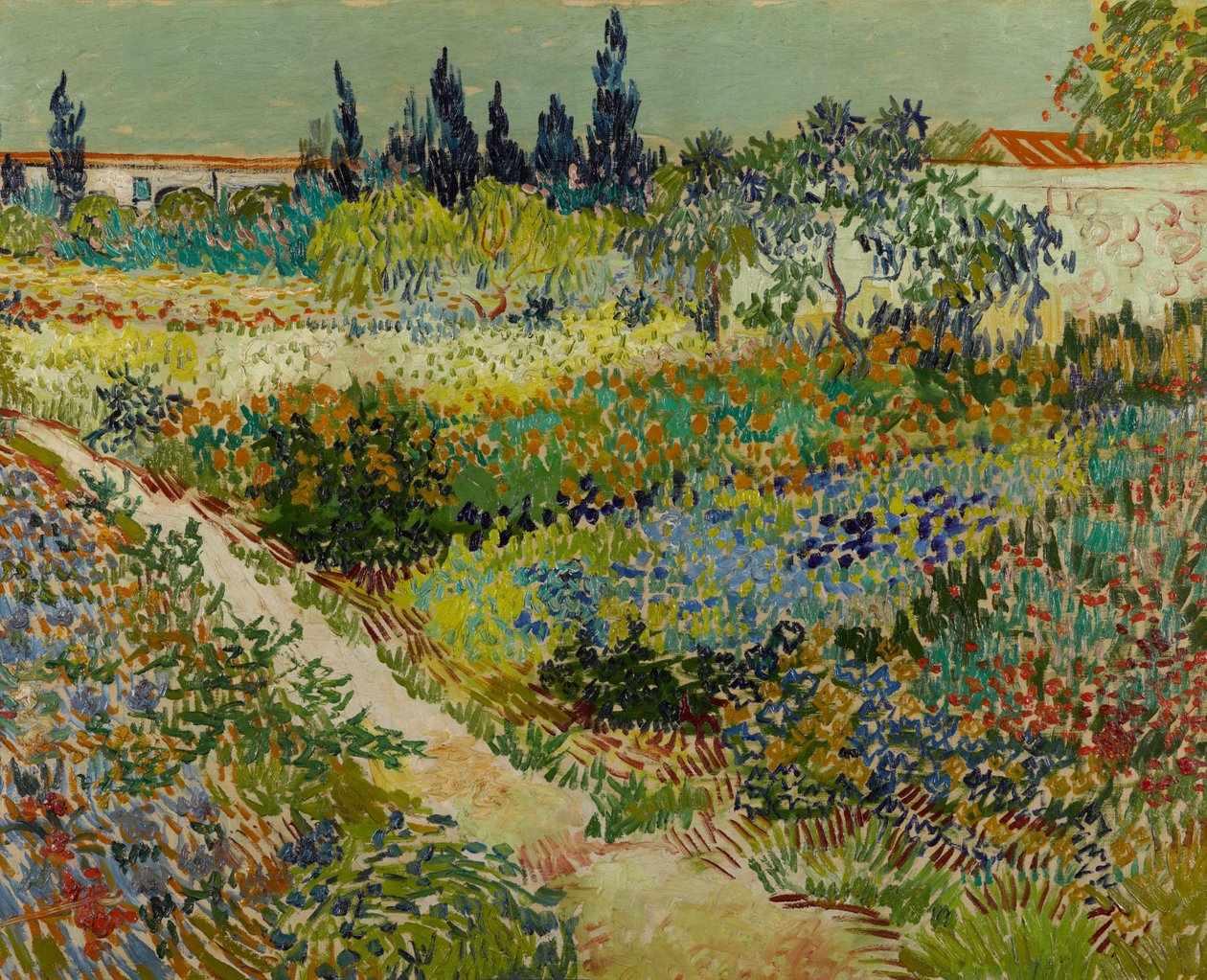 Holland: Tuin te Arles Virágos kert ösvényekkel alkotó: Vincent van Gogh