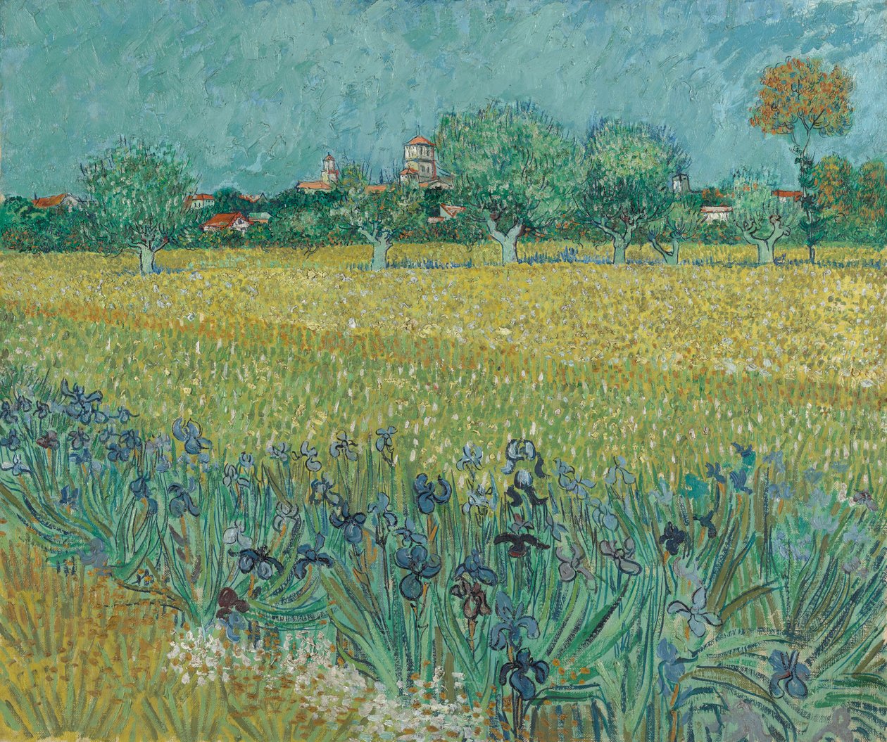 Mező virágokkal Arles közelében alkotó: Vincent van Gogh