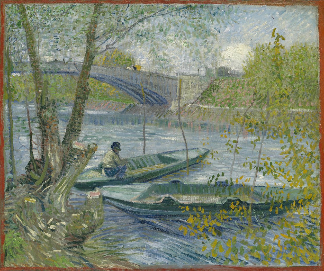 Horgászat tavasszal, a Pont de Clichy Asnières, 1887. alkotó: Vincent van Gogh