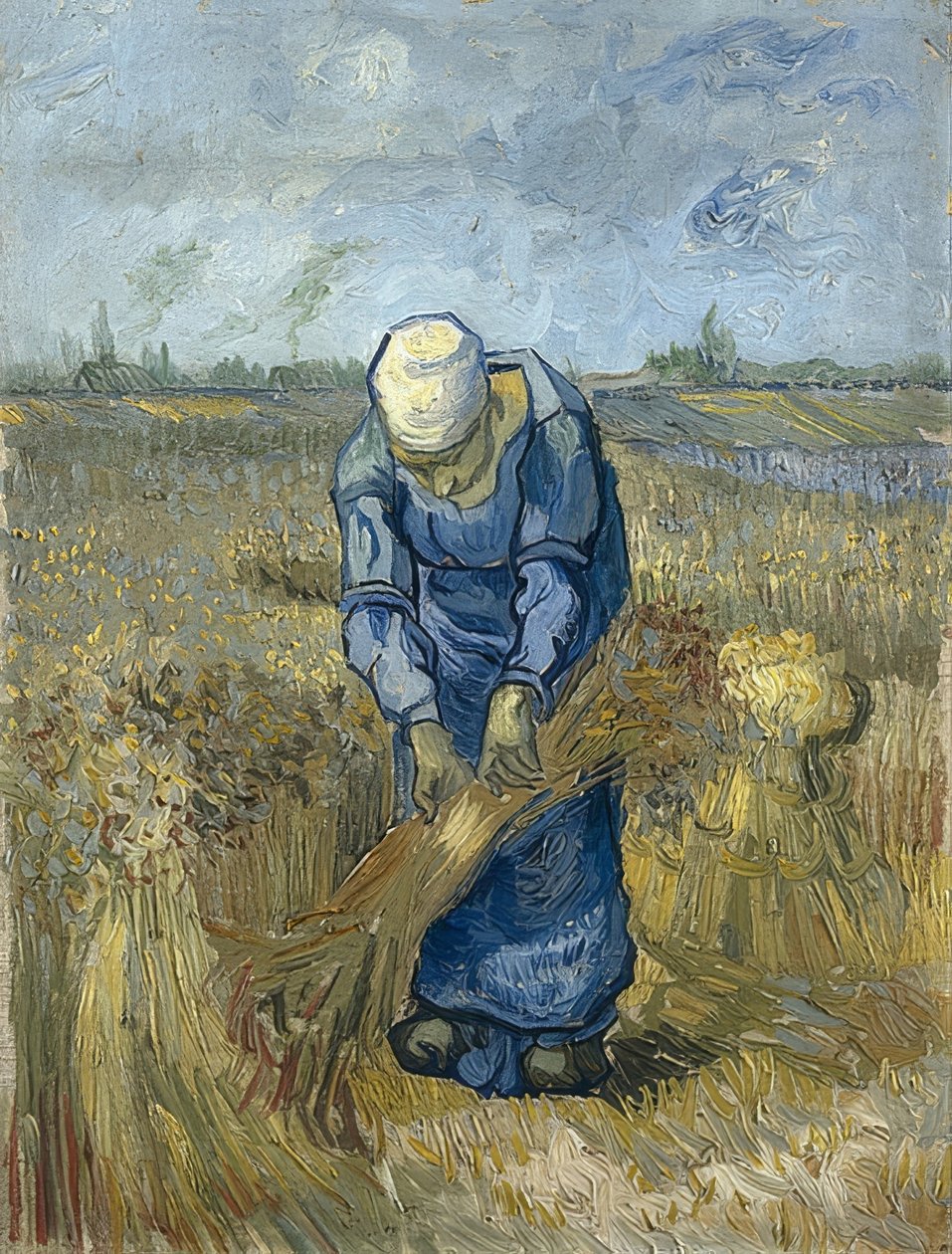 Kévéskötő parasztasszony (Köles után). 1889 alkotó: Vincent van Gogh