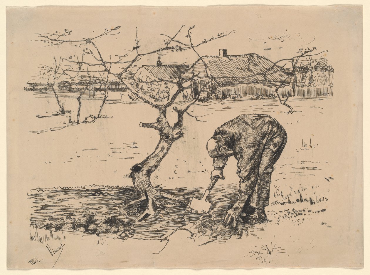 Kertész egy almafa mellett alkotó: Vincent van Gogh