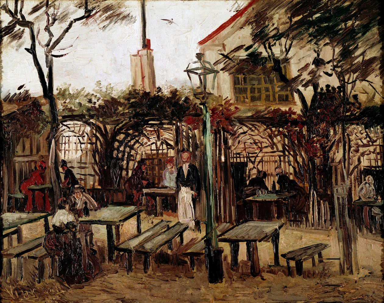 Guinguette Montmartre-ban: a fából készült biliárdasztalból la bonne franquette lett alkotó: Vincent van Gogh