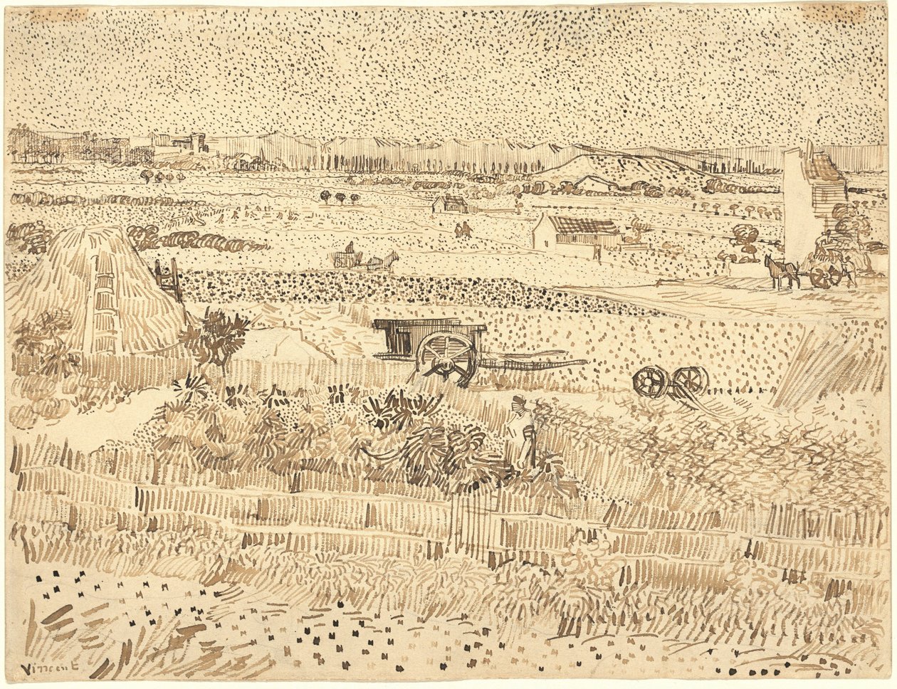Szüret – La Crau síksága alkotó: Vincent van Gogh
