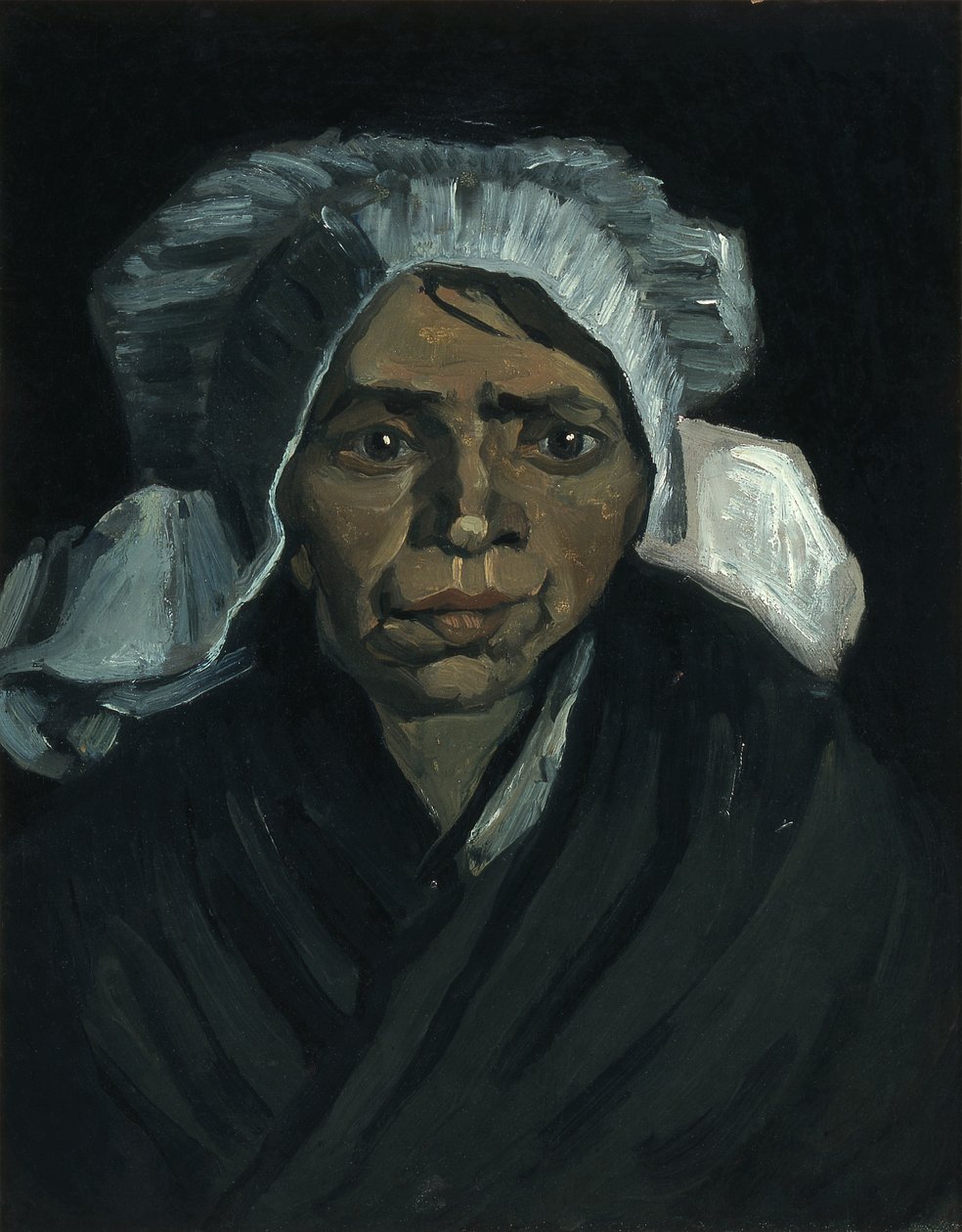 Parasztasszony feje, 1884 december (olaj, vászon) alkotó: Vincent van Gogh