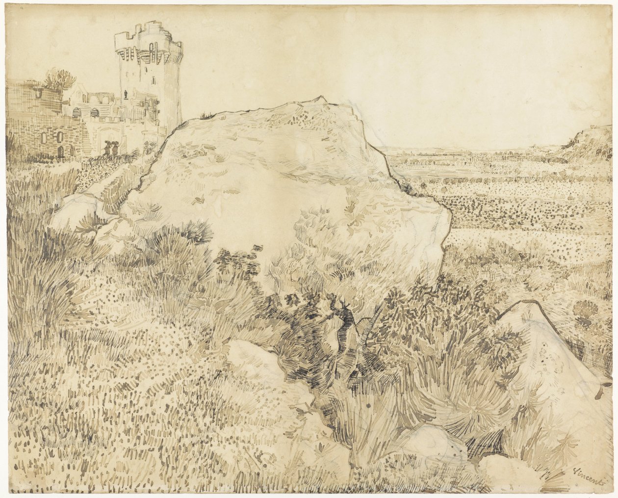 Domb Montmajour romjaival alkotó: Vincent van Gogh